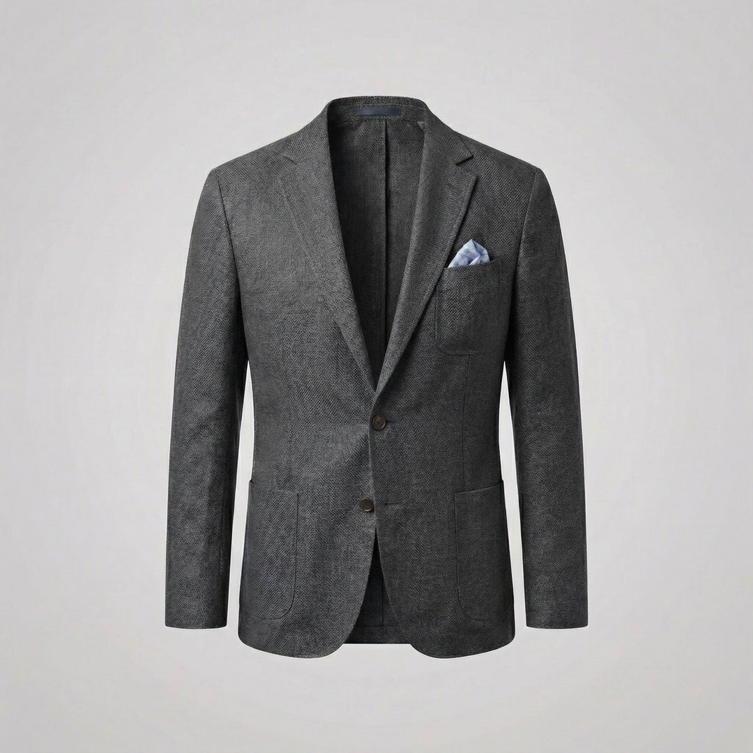 Menswear relaxed fit blazer jacket. Comfortable, lightweight for summer casual wear.