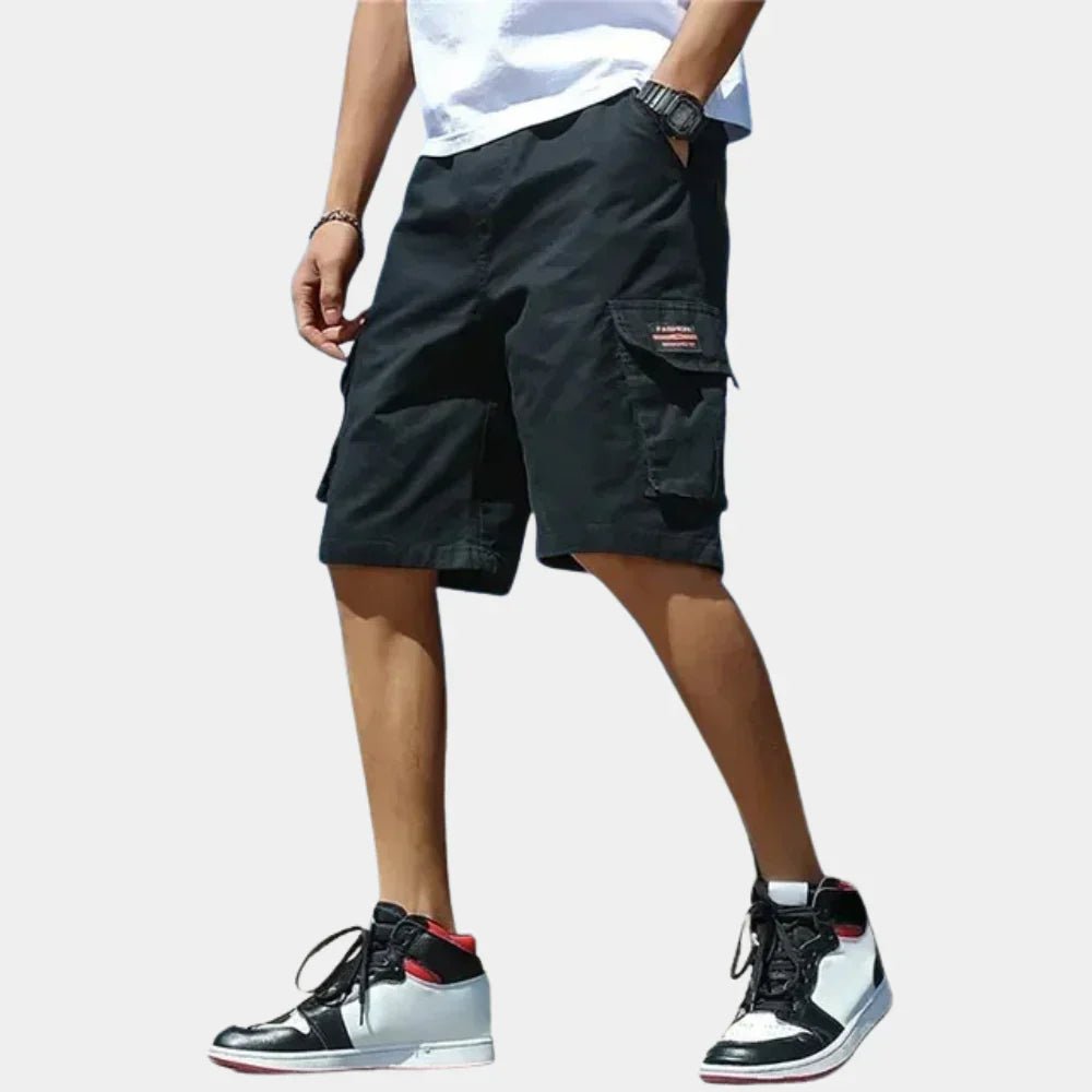Durable men's relaxed cargo shorts with multiple pockets, perfect for outdoor activities & summer utility.