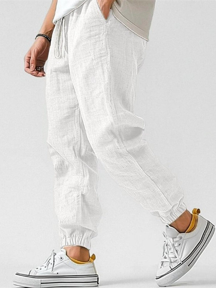 Stylish men's contemporary joggers, relaxed fit, perfect for streetwear or travel wear.
