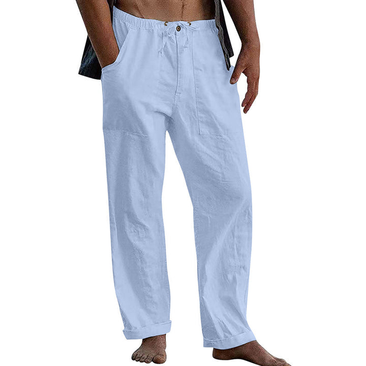 Men's lightweight relaxed fit drawstring trousers, ultimate summer comfort & casual appeal.