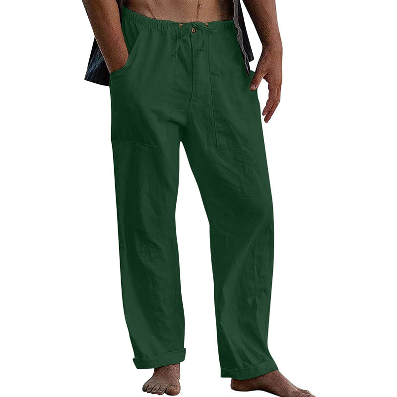 Ultra-comfortable men's casual pants with relaxed fit, ideal for lounging & summer style.