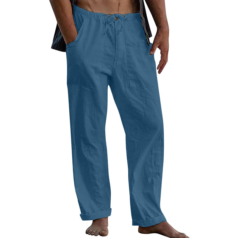 Men's summer casual pants, relaxed fit drawstring design for leisure, comfort & beachwear.