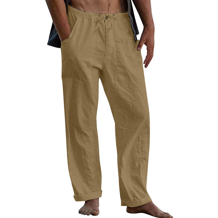 Breathable men's casual drawstring pants, excellent for summer fashion & comfort.