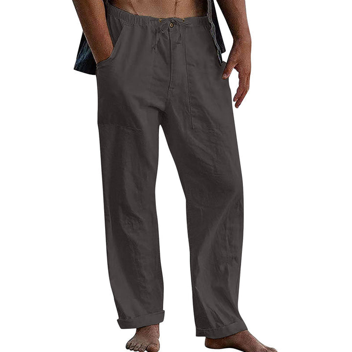 Men's casual drawstring trousers, easy-to-wear relaxed fit for everyday comfort.