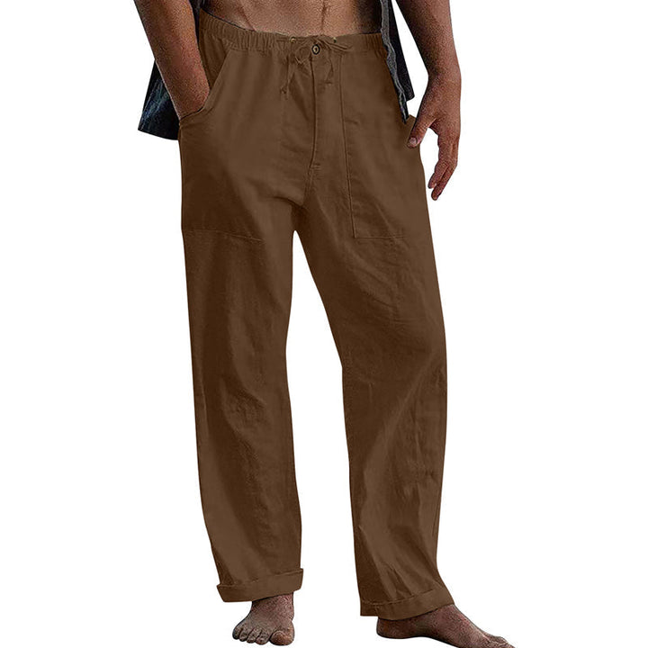 Stylish men's relaxed fit pants, perfect drawstring design for warm weather & casual outings.
