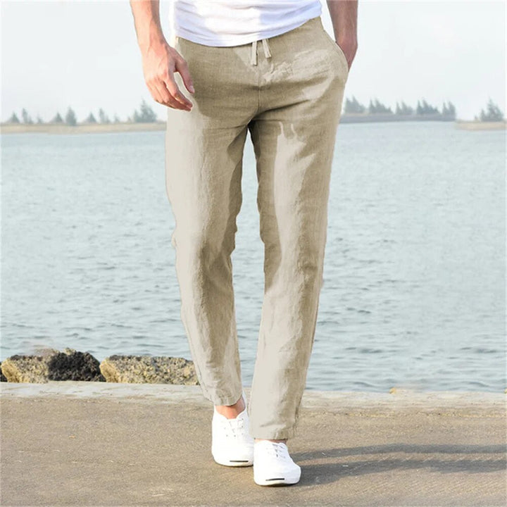 Lightweight men's summer pants, relaxed fit with drawstring waist & pockets for ultimate comfort.