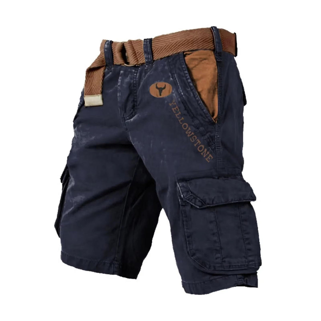 Comfortable men's relaxed fit cargo shorts. Multi-pocket design, versatile for outdoor adventures & casual everyday wear.