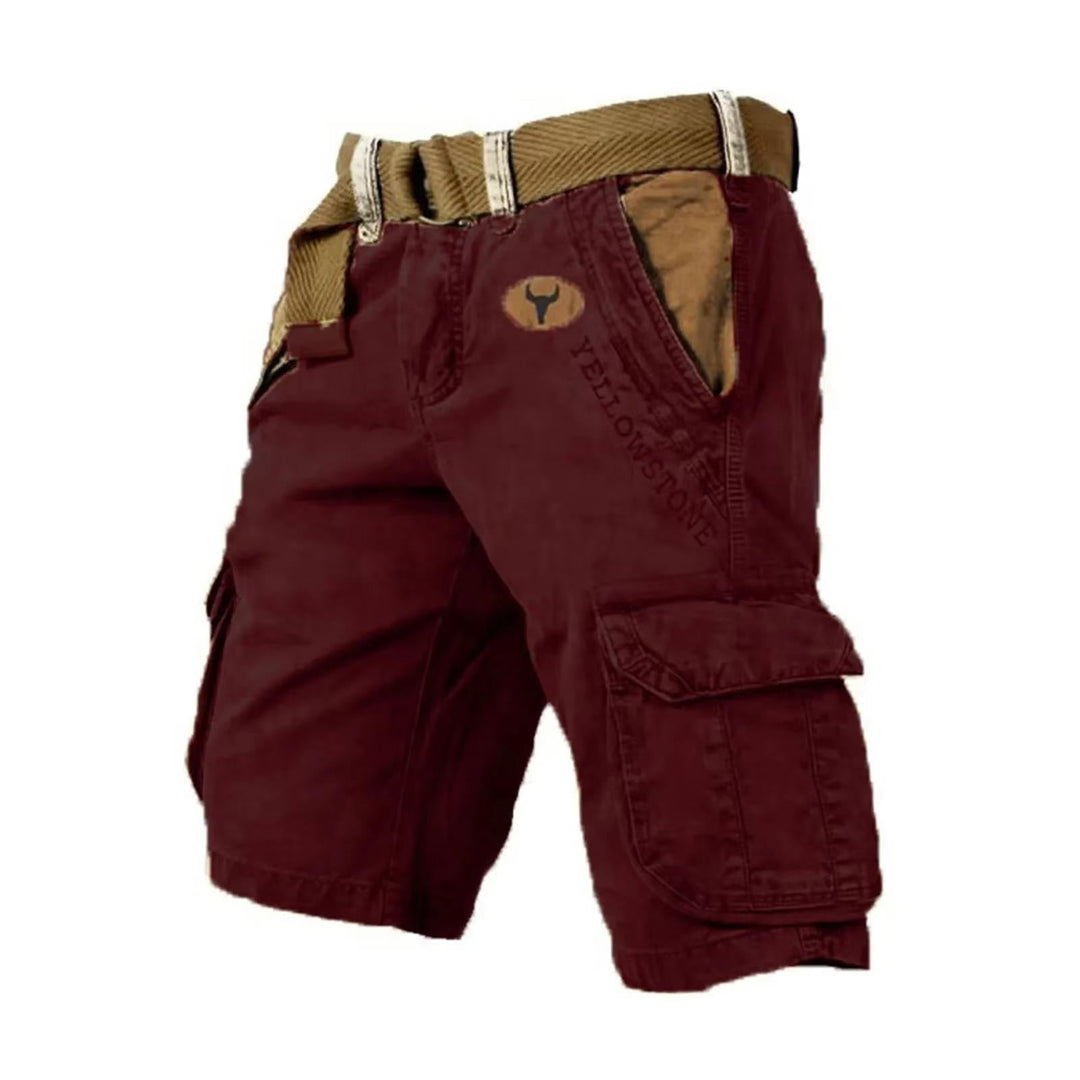 Men's functional multi-pocket cargo shorts. Relaxed fit design, comfortable for summer, outdoor adventures, and daily wear.