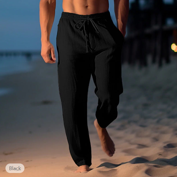 Versatile men's relaxed fit pants, perfect for summer fashion, casual outings & warm weather comfort.