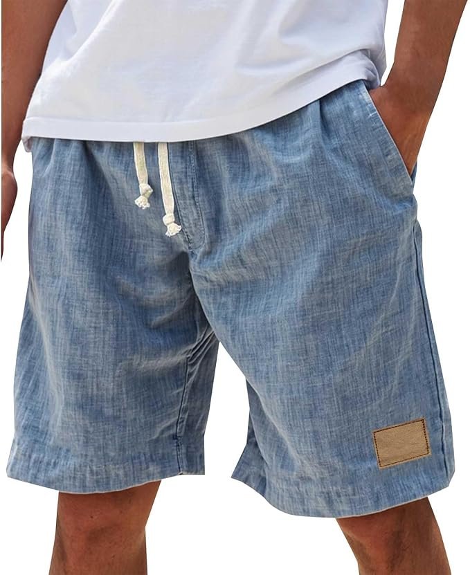 Comfortable men's summer shorts with adjustable waist, great for casual style & outdoor fun.