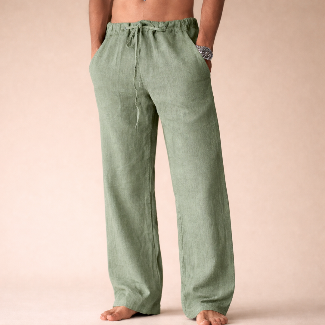 Casual men's summer pants with adjustable waist, perfect for beachwear, lounge, or everyday comfortable wear.
