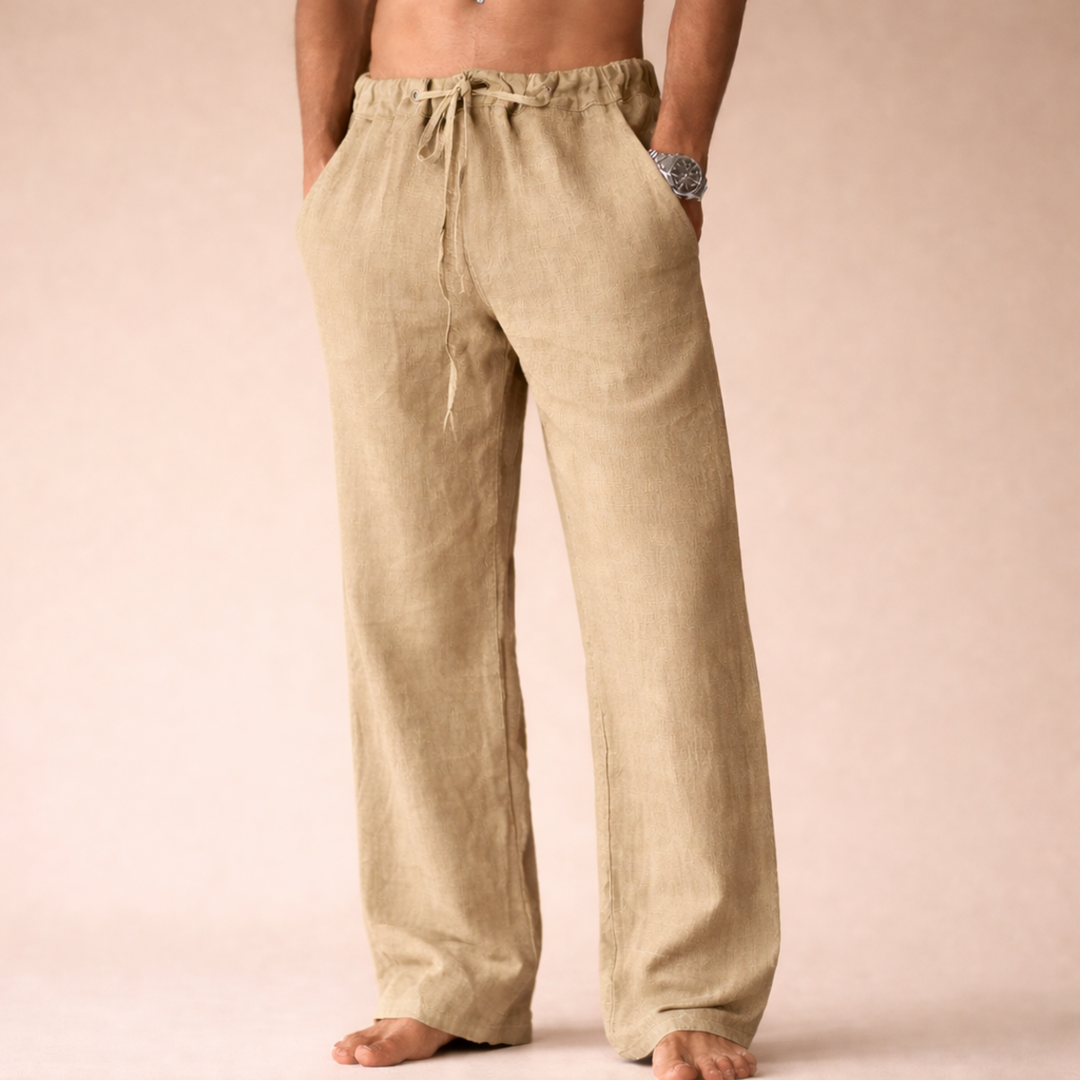 Stylish men's summer trousers, relaxed fit for warm weather, ideal for casual comfort & everyday fashion.