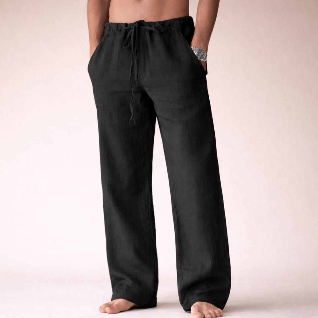 Lightweight men's summer trousers, relaxed fit casual pants for ultimate comfort in warm weather vacation outfits.