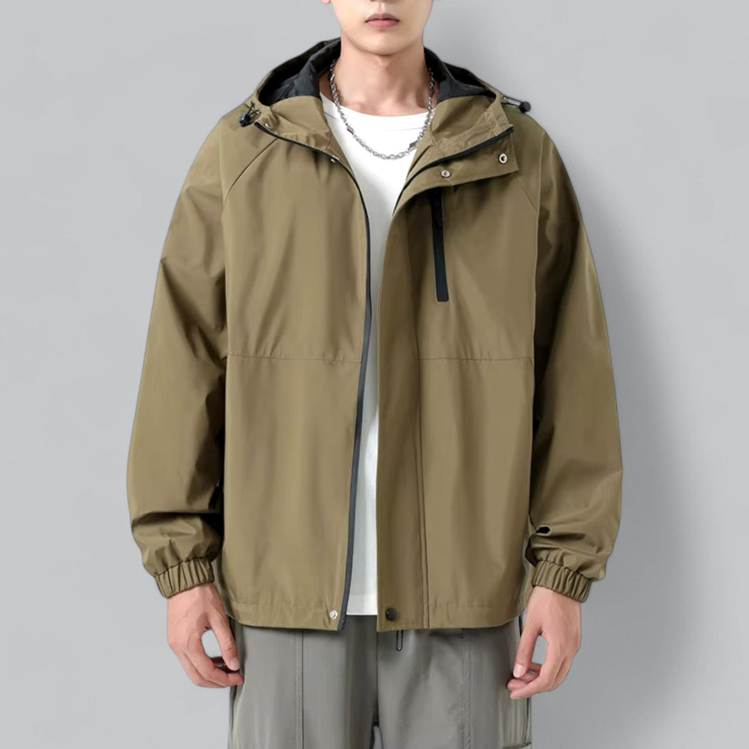 Comfortable men's relaxed fit windbreaker jacket. Stylish outerwear for plus size men's fashion & daily wear.