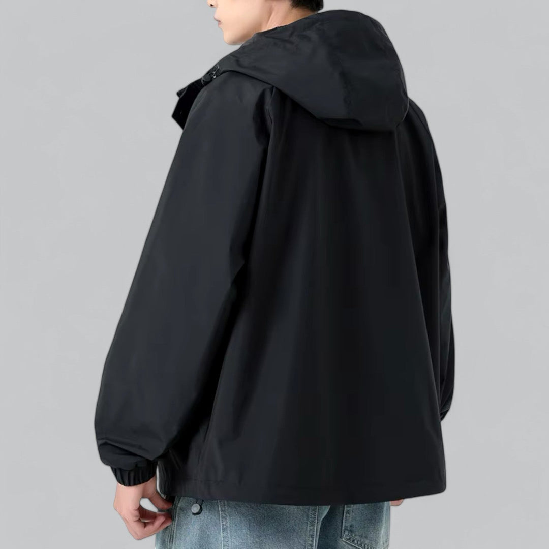 Damian men's lightweight windbreaker jacket. Relaxed fit outerwear with superior weather protection for men.