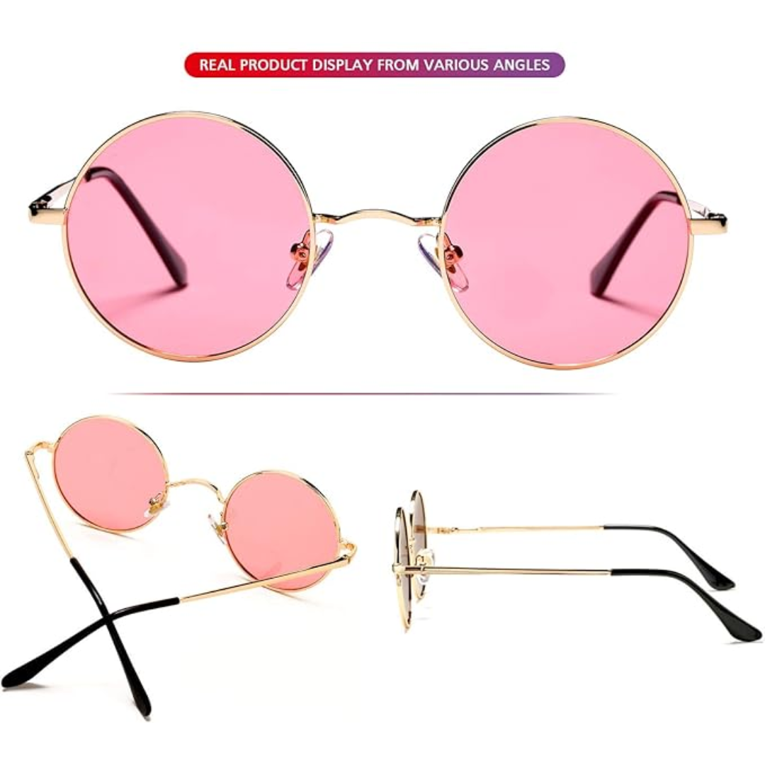 Men's vintage retro round polarized sunglasses, perfect outdoor fashion accessory.