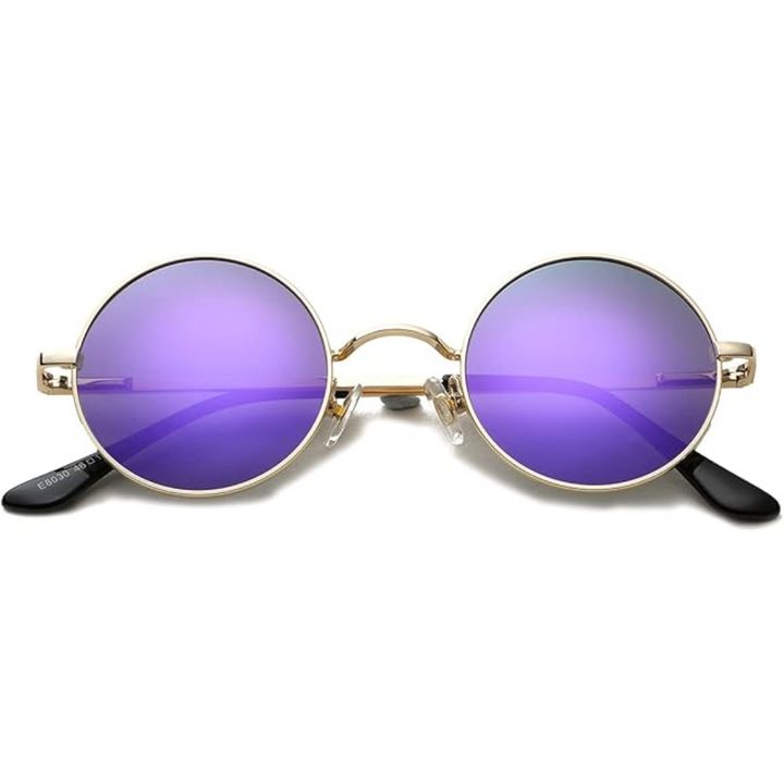 Vintage men's round polarized sunglasses, a stylish outdoor fashion accessory.