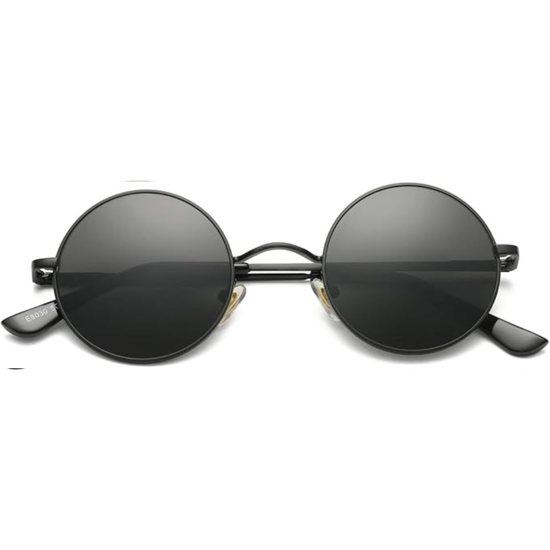 Classic men's retro round sunglasses with polarized lenses & full UV protection.