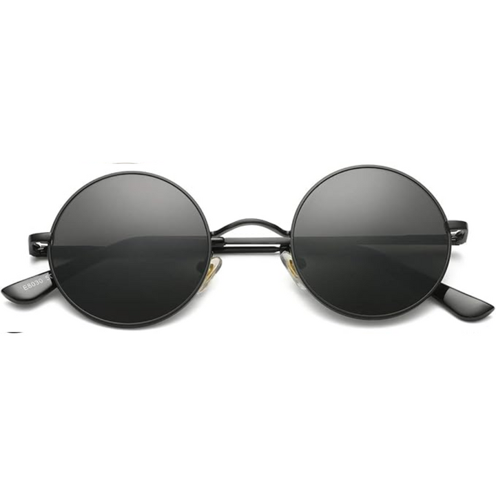 Classic men's retro round sunglasses with polarized lenses & full UV protection.