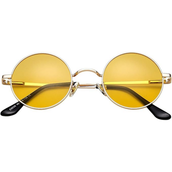 Outdoor men's retro round polarized sunglasses offering complete UV protection.