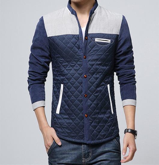 Stylish men's retro patchwork windbreaker, lightweight with a cool stand-up collar.