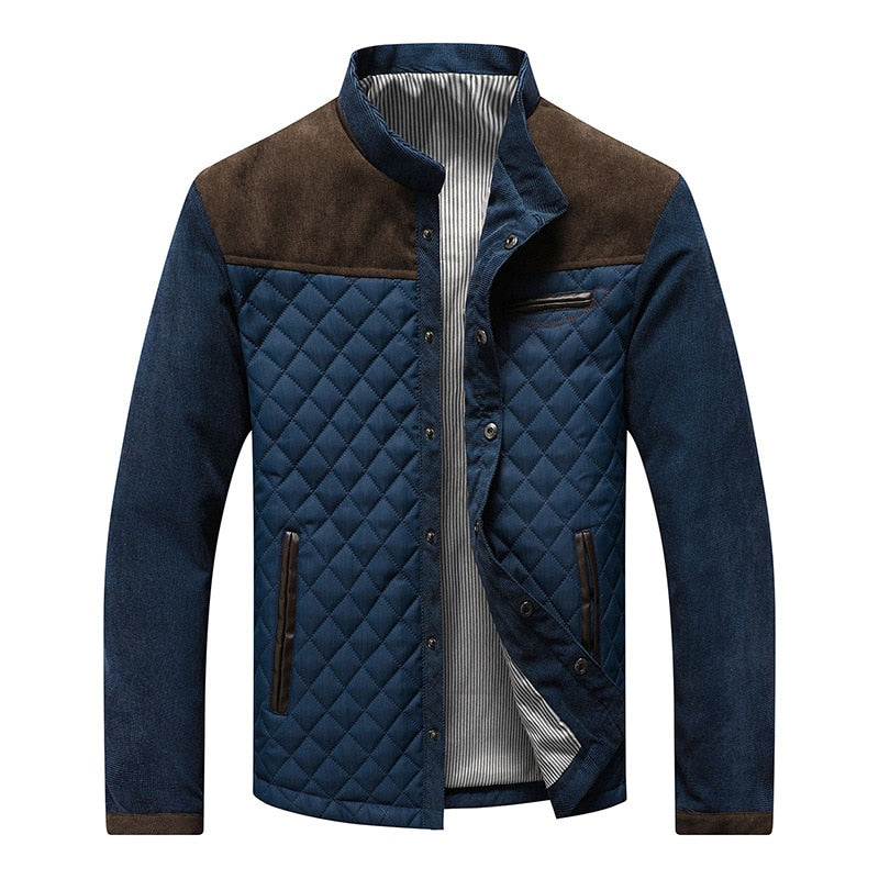 Lightweight men's retro windbreaker jacket with a stand-up collar, ideal casual outerwear for changing seasons.