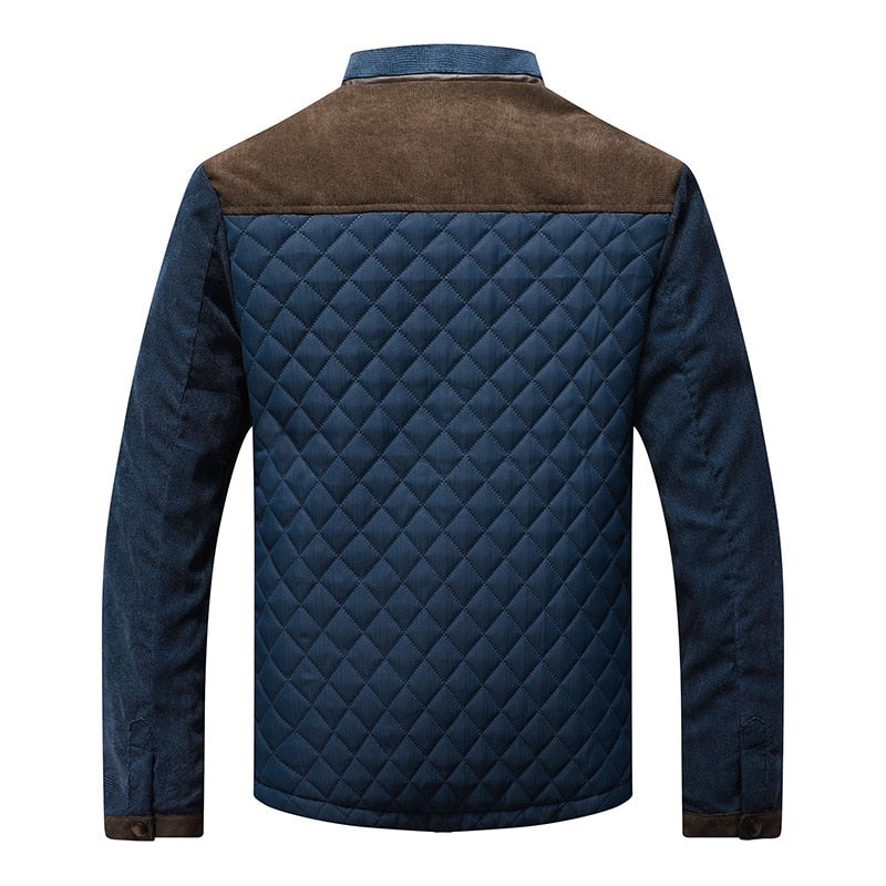 Slim fit men's retro windbreaker jacket, featuring a stylish stand-up collar for modern casual fashion.