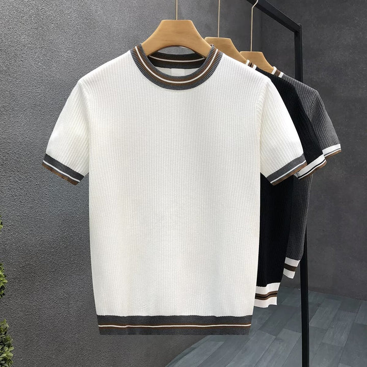 Stylish men's Rico crewneck sweater. Tailored fit, soft knit pullover for casual wear or layering. Long sleeve top.