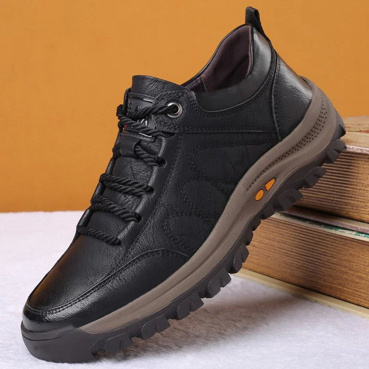 Durable men's rugged lace-up walking shoes with slip-resistant sole, perfect for smart casual daily use.