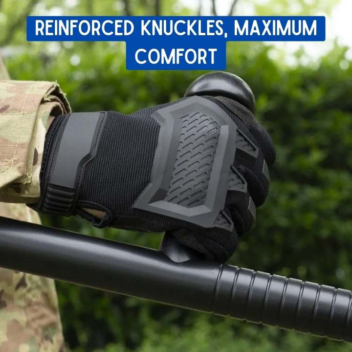 High-performance men's tactical gloves, durable & touchscreen-ready for outdoor gear & work protection.