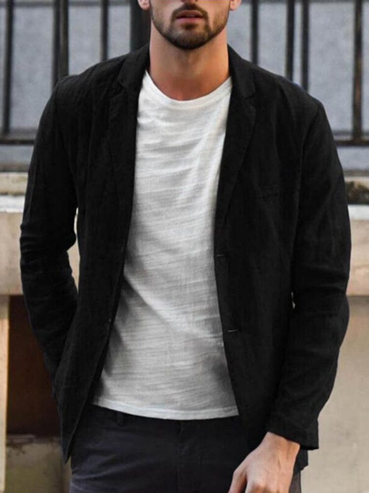 Tailored single-breasted men's summer blazer. Lightweight event jacket for a sharp, modern semi-formal look.