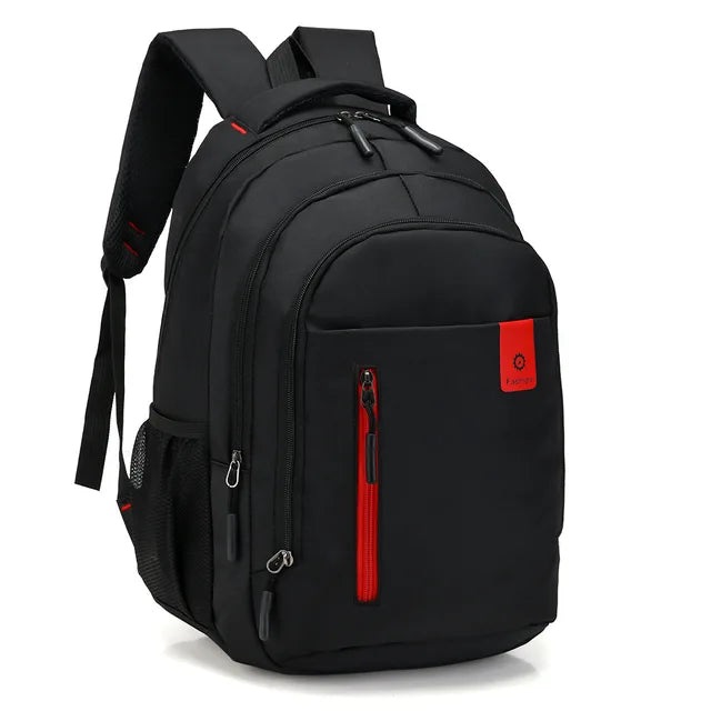 Organized men's travel backpack, waterproof for laptops and personal items, spacious.