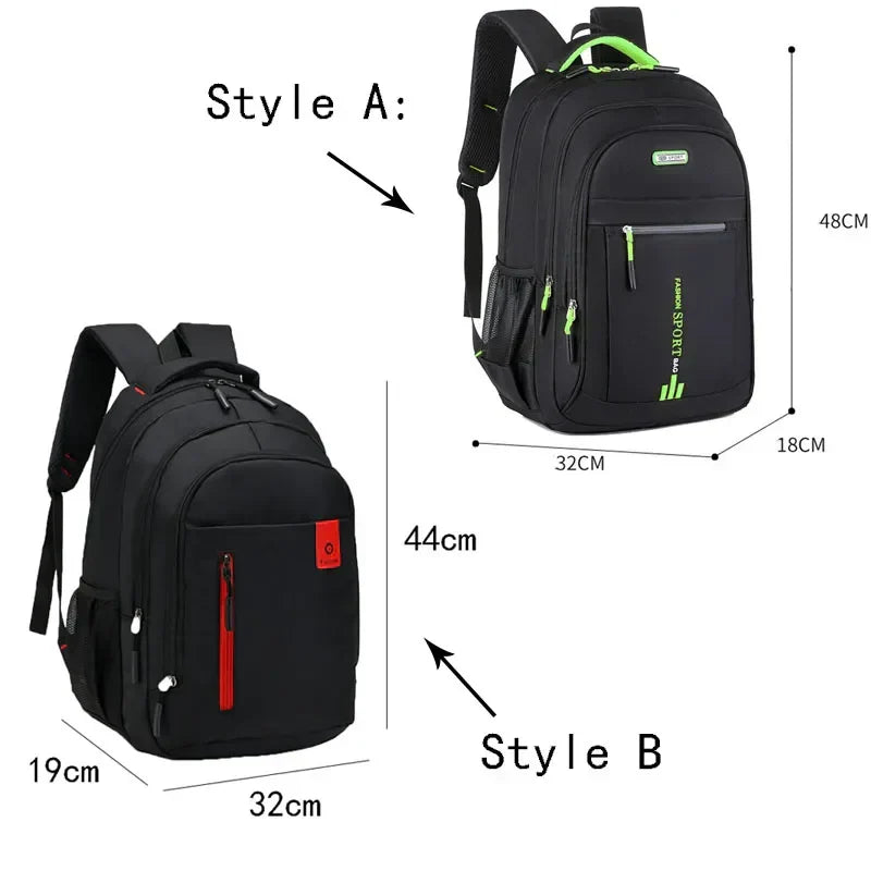 Versatile men's fashion backpack, waterproof for college, work & travel, all-year functionality.