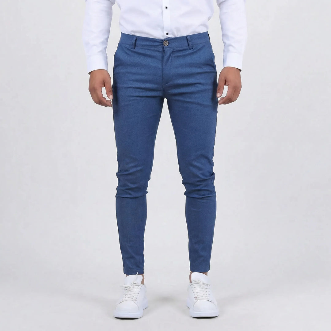 Men's Office & Casual Chino Pants: Comfortable waistband, tailored slim fit, ideal for day-to-night transitions.