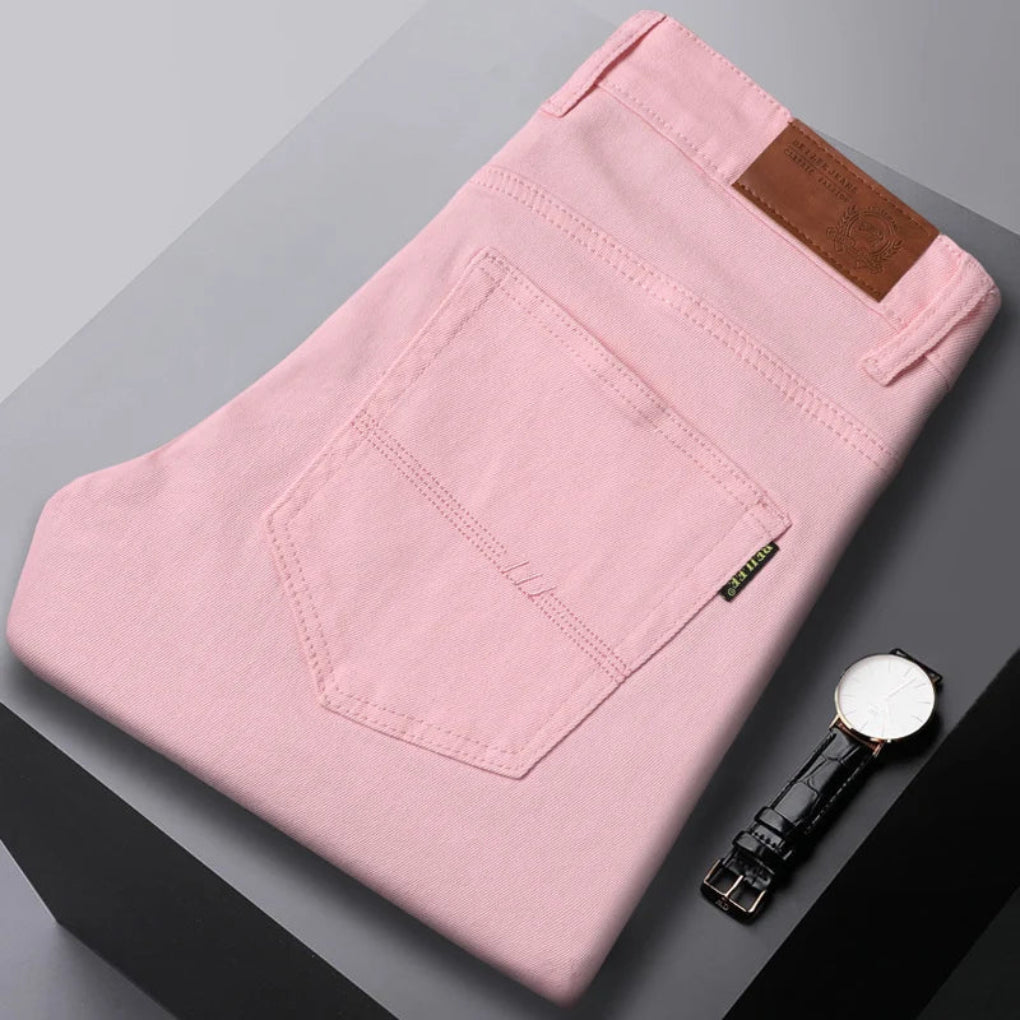 Stylish men's slim fit jeans. Versatile denim bottoms for modern casual fashion & all-day comfort.