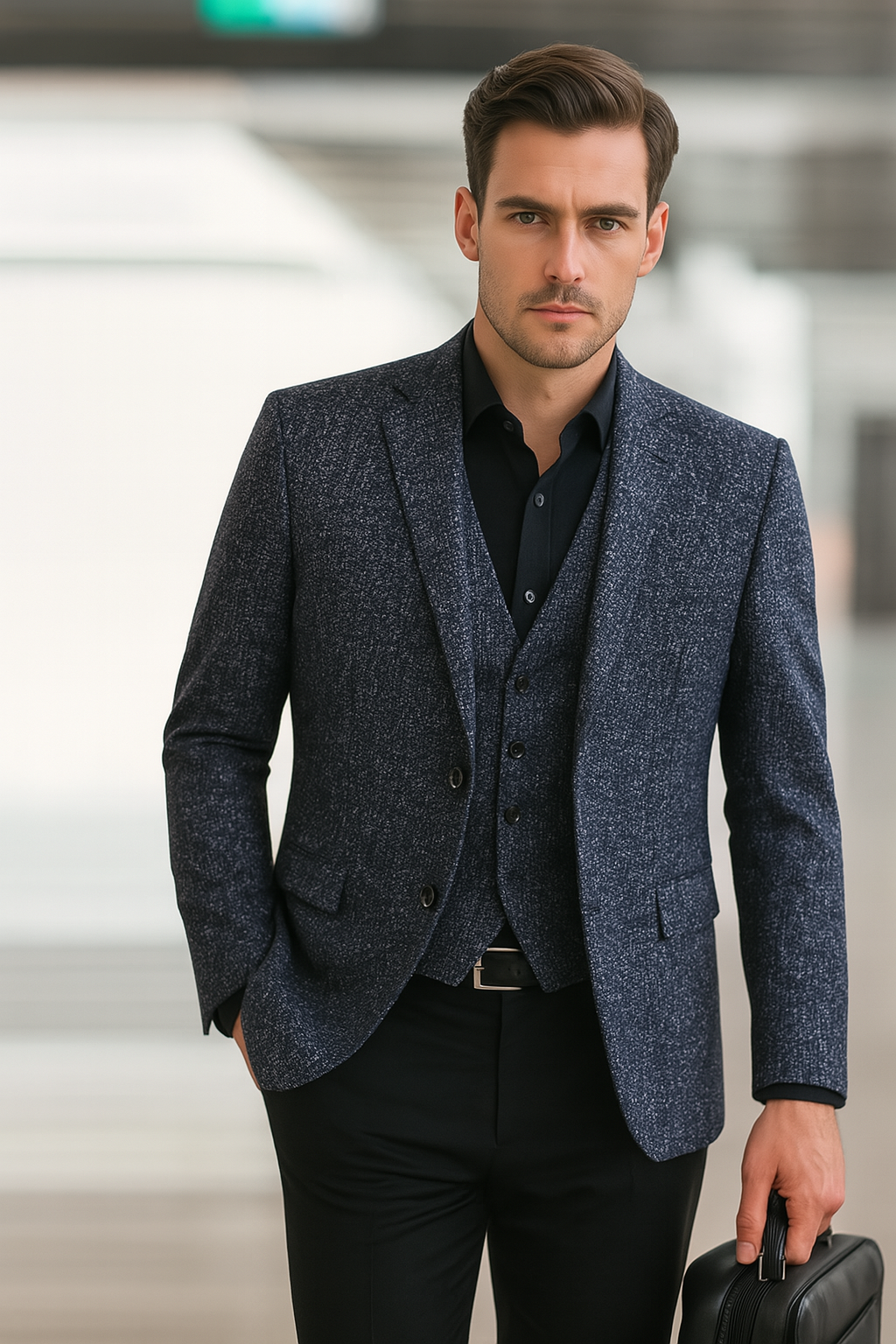 Effortless men's slim fit blazer, ideal for spring business casual or smart everyday style.