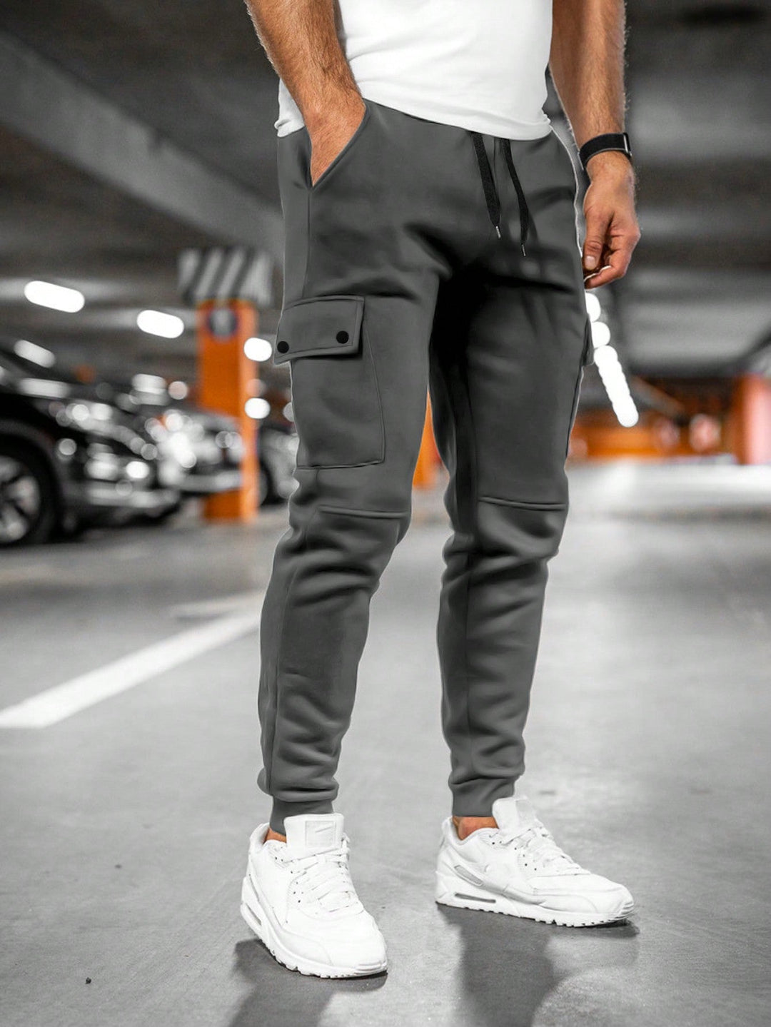 Comfortable men's streetwear joggers, slim-fit with a drawstring waist for daily wear.