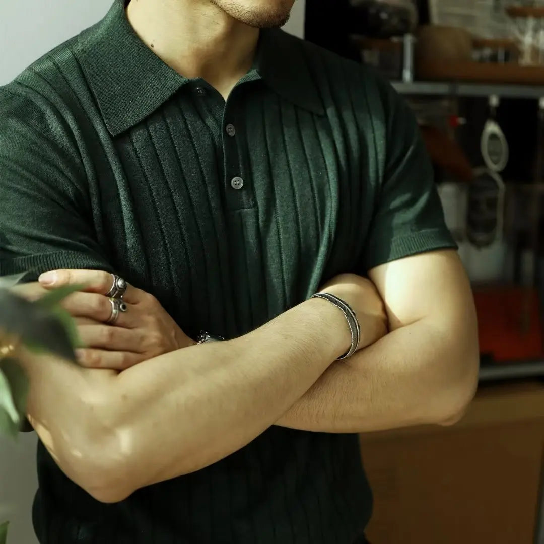 Men's slim fit zip polo, designed for an elevated and stylish casual appearance.