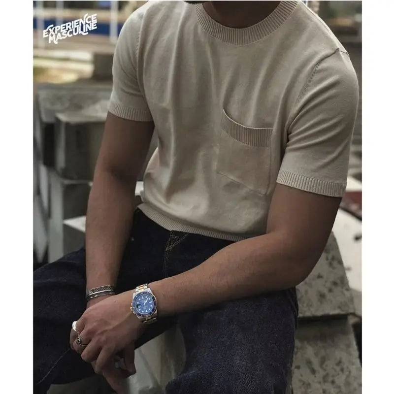Short sleeve men's slim fit zip polo, crafted for modern elegance and comfort.