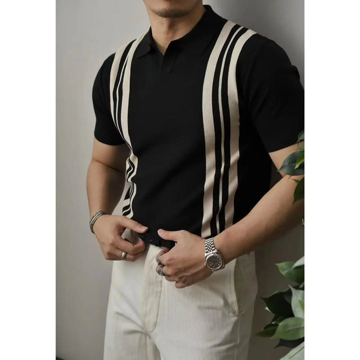 Essential men's slim fit zip polo, perfect for a polished yet casual summer look.