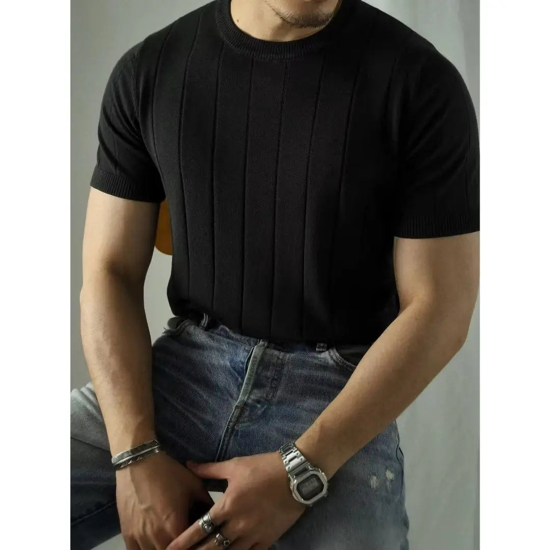 Breathable men's slim fit zip polo shirt, a must-have for summer fashion.