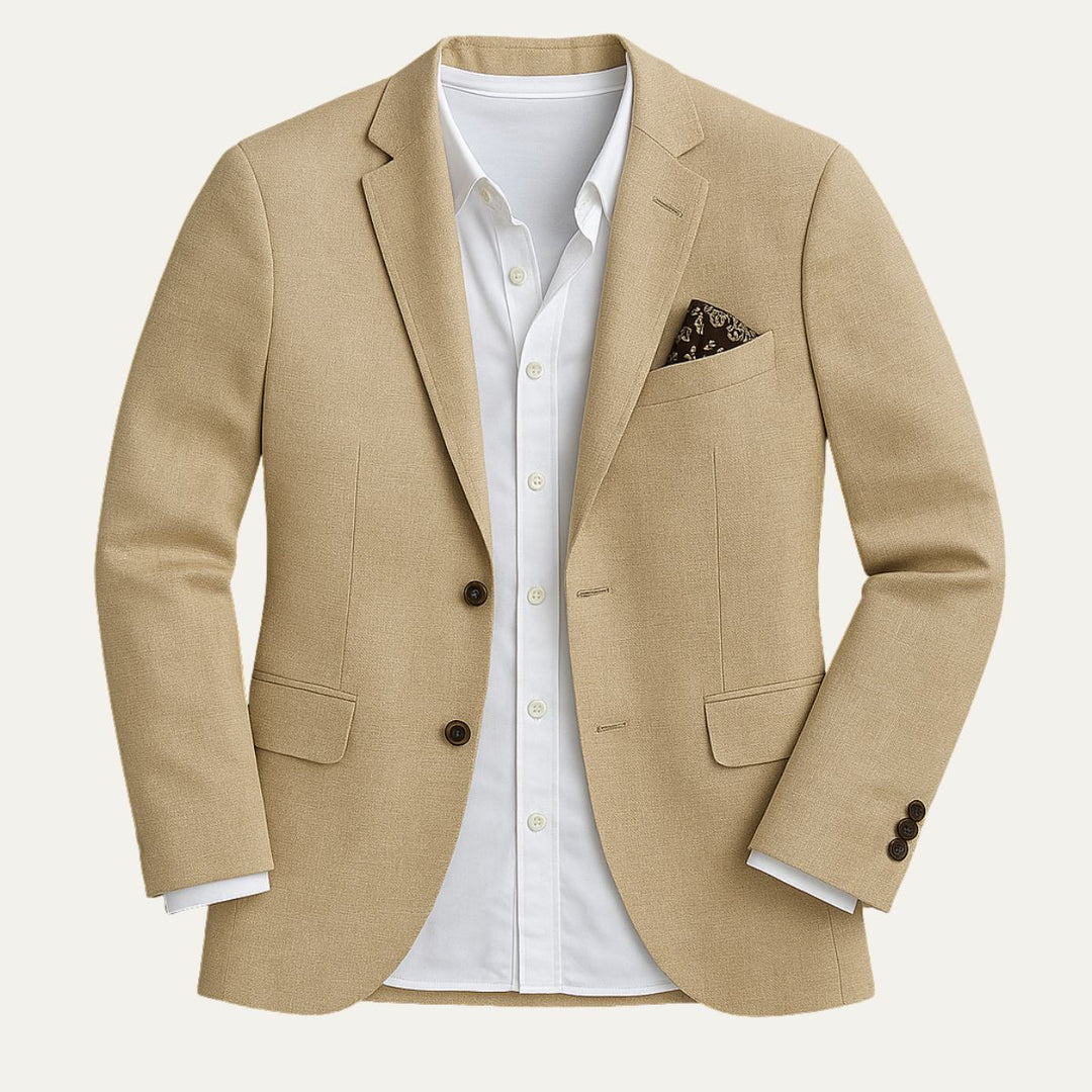 Men's smart casual blazer jacket, perfect for elevated spring and summer fashion. Lightweight and sophisticated tailored fit.