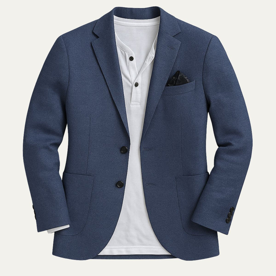Sophisticated men's smart casual blazer. Ideal lightweight jacket for summer events, parties, and formal wear.