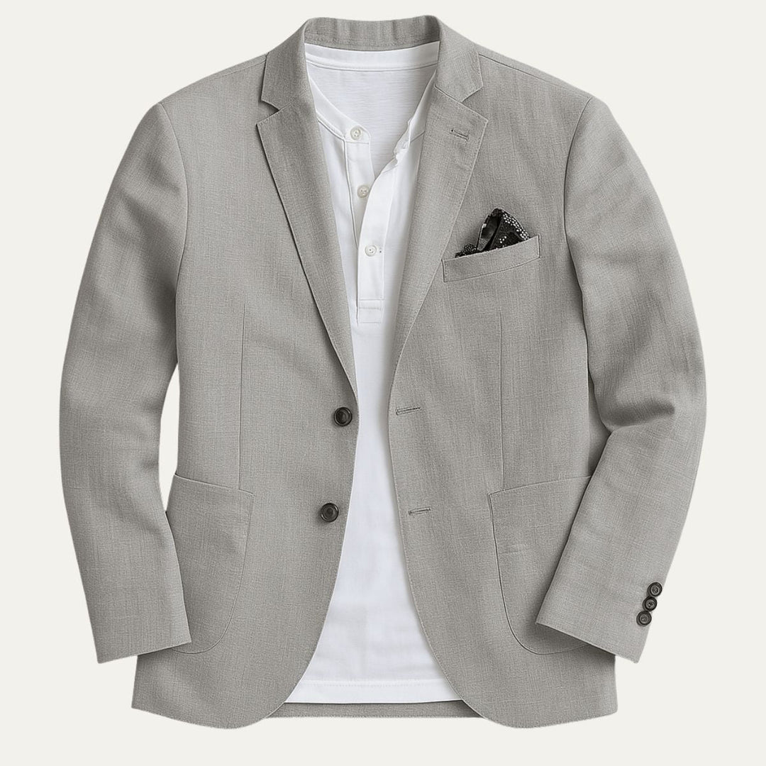 Tailored men's blazer, a smart casual staple for spring fashion. Elevates any outfit for events or everyday style.