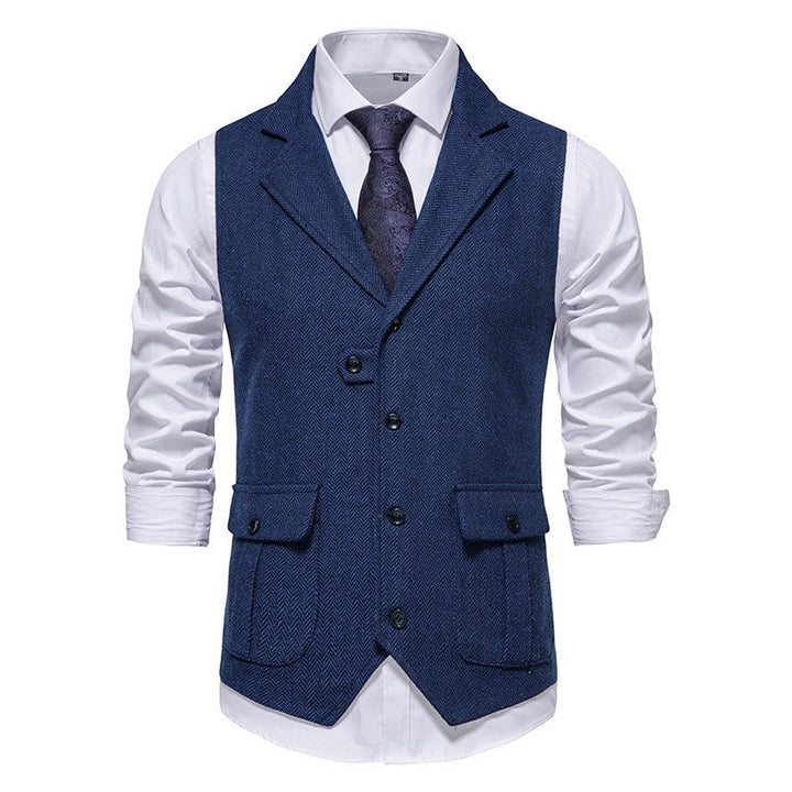 Stylish man wearing a smart casual office vest, paired with a shirt, perfect for tailored men's fashion