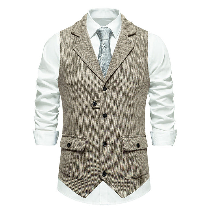 Multi-angle view of a men's versatile smart casual office vest, great for various men's business outfits