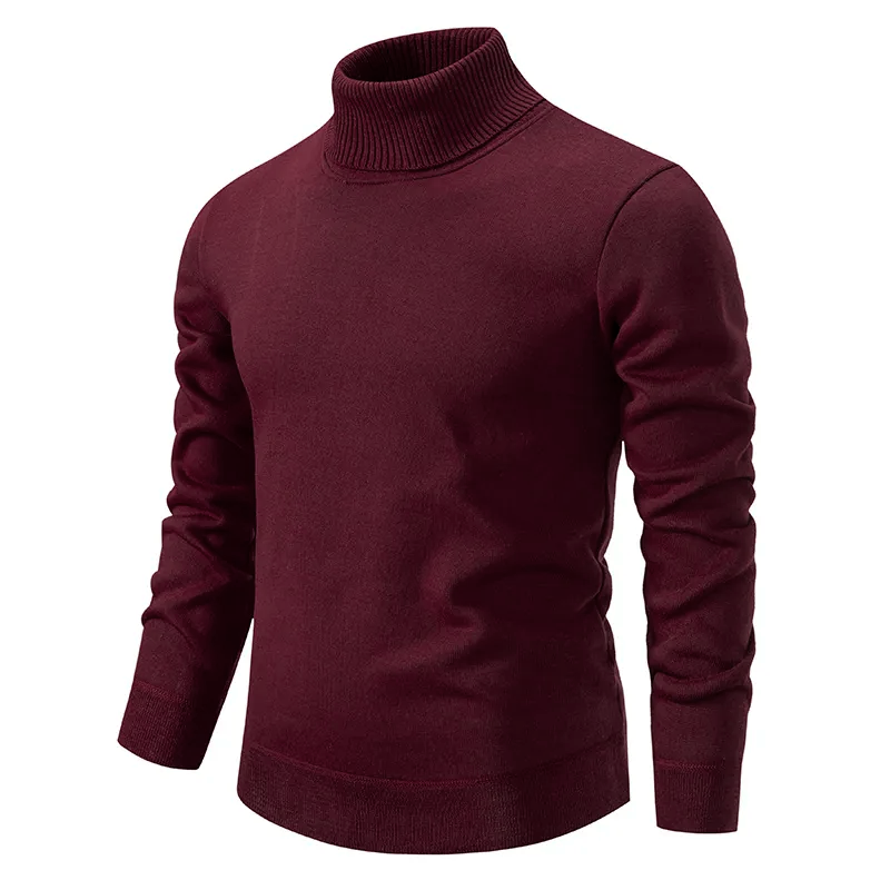 Men's essential soft roll neck jumper. Comfortable & warm long sleeve turtleneck sweater for stylish winter wear.
