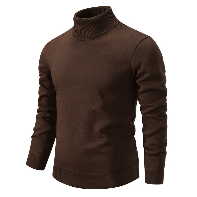 High-quality men's soft roll neck sweater. A must-have versatile turtleneck top for men's autumn & winter style.