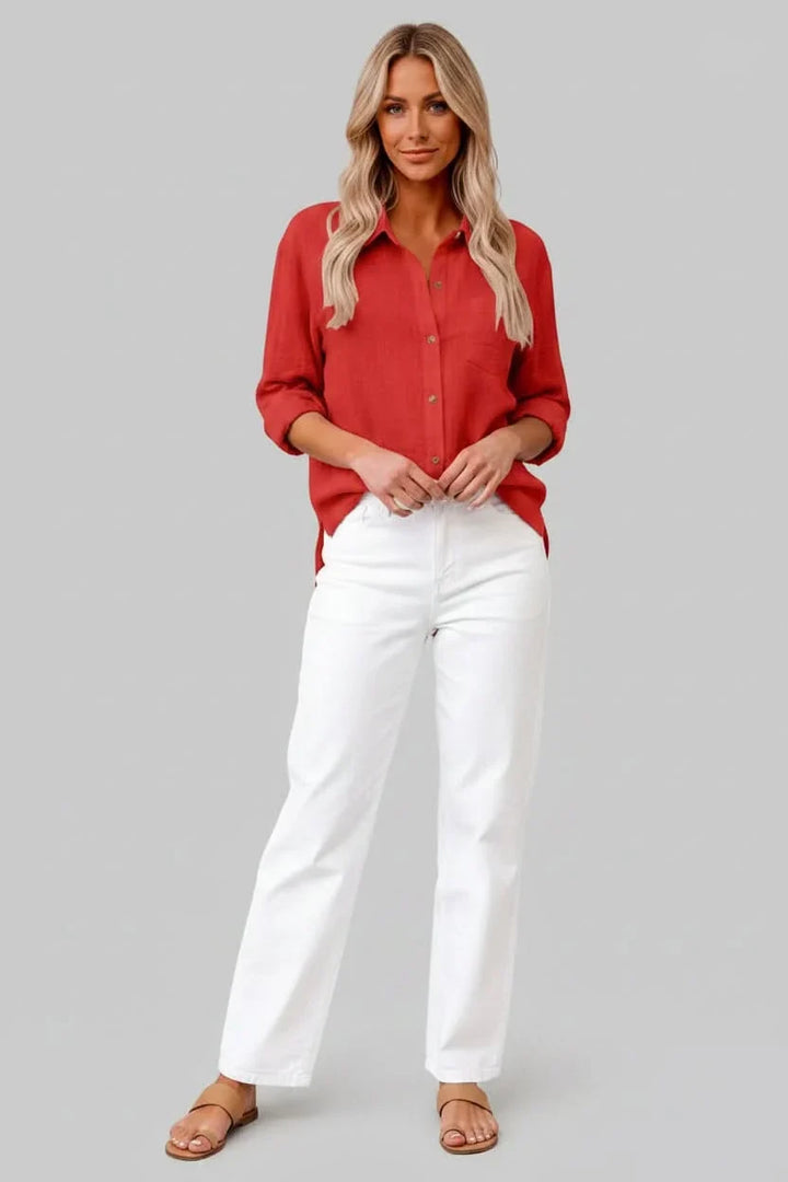 Comfortable men's casual shirt with a relaxed fit, breathable fabric for summer and everyday wear.