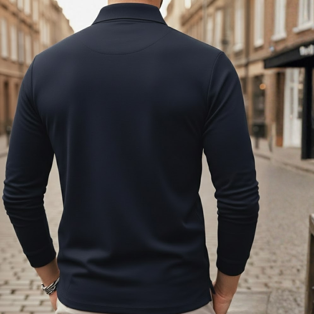 Stylish men's solid color loose fit long sleeve top. Great for spring, autumn, and versatile casual wear.